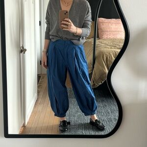 Tibi Vintage Cotton Pleated Balloon Pants